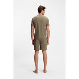 BOSS Embroidered Logo Cotton Blend Pyjama T-Shirt In Light Brown
