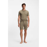 BOSS Embroidered Logo Cotton Blend Pyjama T-Shirt In Light Brown