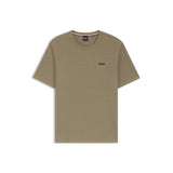 BOSS Embroidered Logo Cotton Blend Pyjama T-Shirt In Light Brown