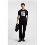 BOSS Orange Cotton Jersey T-Shirt With Animal Artwork In Black