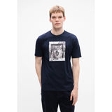 BOSS Orange Cotton-Jersey T-Shirt With Animal Artwork In Dark Blue