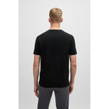 BOSS Orange Cotton Jersey T-Shirt With Logo Patch In Black