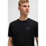 BOSS Orange Cotton Jersey T-Shirt With Logo Patch In Black