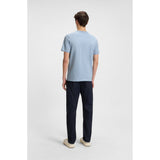 BOSS Orange Cotton Jersey T-Shirt With Logo Patch In Light Blue