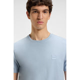 BOSS Orange Cotton Jersey T-Shirt With Logo Patch In Light Blue