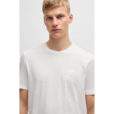 BOSS Orange Cotton-Jersey T-Shirt With Logo Patch In White