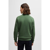 BOSS Orange Cotton Terry Logo-Patch Sweatshirt In Green
