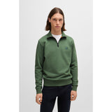 BOSS Orange Cotton Terry Logo-Patch Sweatshirt In Green