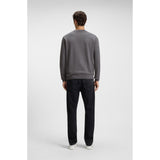 BOSS Orange Cotton Terry Sweatshirt With Logo Patch In Grey