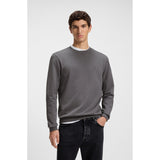 BOSS Orange Cotton Terry Sweatshirt With Logo Patch In Grey