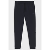 BOSS Orange Cotton Terry Tracksuit Bottoms With Logo Patch In Dark Blue