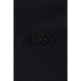 BOSS Orange Interlock Long Sleeve Polo In Black