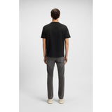 BOSS Orange Logo-Print Stretch Cotton T-Shirt In Black