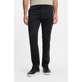BOSS Orange Slim Fit Stretch Cotton Satin Trousers In Black