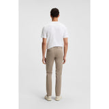 BOSS Orange Slim Fit Stretch Cotton Satin Trousers In Pastel Brown
