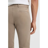 BOSS Orange Slim Fit Stretch Cotton Satin Trousers In Pastel Brown