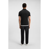 BOSS Orange Stretch-Cotton Slim-Fit Polo Shirt With Logo Patch In Black