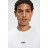 BOSS Orange Stretch-Cotton T-Shirt With Logo Print In White
