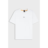 BOSS Orange Stretch-Cotton T-Shirt With Logo Print In White