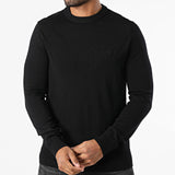 BOSS Orange Wool Blend Crew Neck Jumper In Black