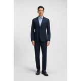 BOSS Slim-Fit Checked Performance Stretch Poplin Shirt In Light Blue