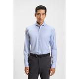 BOSS Slim Fit Easy-Iron Stretch Cotton Shirt In Light Blue