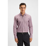 BOSS Slim Fit Shirt In Easy-Iron Stretch Cotton In Dark Red