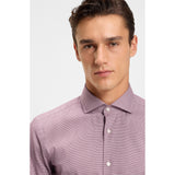 BOSS Slim Fit Shirt In Easy-Iron Stretch Cotton In Dark Red