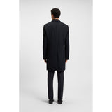 BOSS Slim Fit Wool And Cashmere Coat In Dark Blue