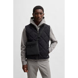 BOSS Structured Envelope Bag With Signature Trims In Black