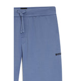 BOSS Waffle Structure Cotton Blend Pyjama Bottoms In Light Blue
