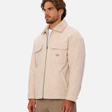 Industrie The Coleman Zip Sherpa Jacket in Oatmeal