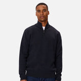 Industrie The Lakewood Zip Neck Knit Dark Navy Melan