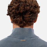 Industrie The Lakewood Zip Neck Knit in Washed Lagoon