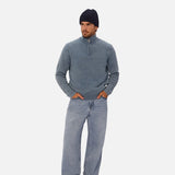 Industrie The Lakewood Zip Neck Knit in Washed Lagoon