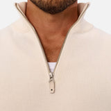 Industrie The Maine Zip Neck Knit in Chalk