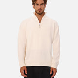 Industrie The Maine Zip Neck Knit in Chalk