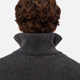 Industrie The Montreal Zip Neck Knit in Charcoal