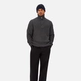 Industrie The Montreal Zip Neck Knit in Charcoal
