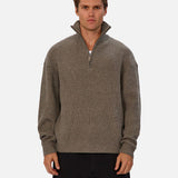 Industrie The Montreal Zip Neck Knit in Elmwood