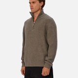 Industrie The Montreal Zip Neck Knit in Elmwood