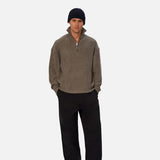 Industrie The Montreal Zip Neck Knit in Elmwood