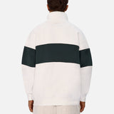 Industrie The New Luton Track Top in Off White/Rich Green