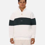 Industrie The New Luton Track Top in Off White/Rich Green