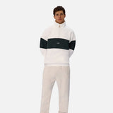 Industrie The New Luton Track Top in Off White/Rich Green