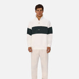 Industrie The New Luton Track Top in Off White/Rich Green