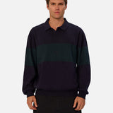 Industrie The Panelled Knit in Navy/Green Combo
