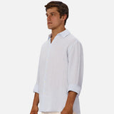 Industrie The St Martins Long Sleeve Linen Shirt Powder Blue