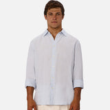 Industrie The St Martins Long Sleeve Linen Shirt Powder Blue