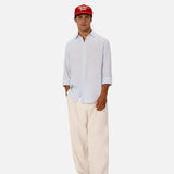 Industrie The St Martins Long Sleeve Linen Shirt Powder Blue